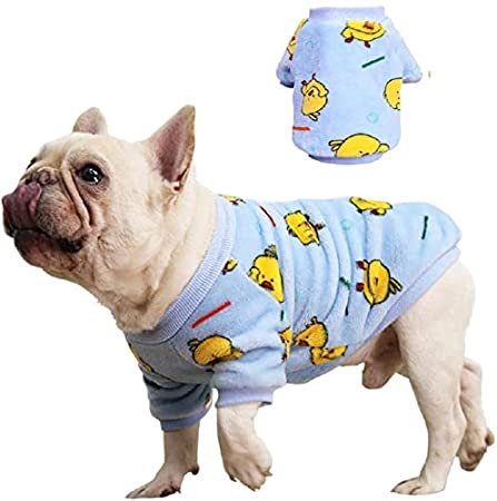 KUTKUT Fleece Dog Hoodie, Soft Flannel Dog Sweatshirt Clothes for Puppy Small Dogs, Cute Duck Winter Party Dress Up Clothes for French Bulldog, Shih Tzu, Poodle etc.-T-Shirt-kutkutstyle